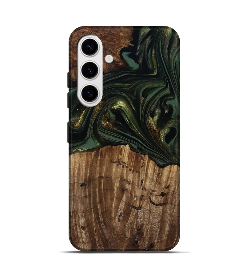 Galaxy S25 Wood Live Edge Phone Case - Alonzo (Green, 817861)