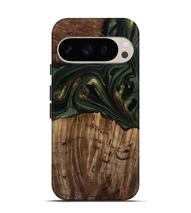 Pixel 10 Pro Wood Live Edge Phone Case - Alonzo (Green, 817861)