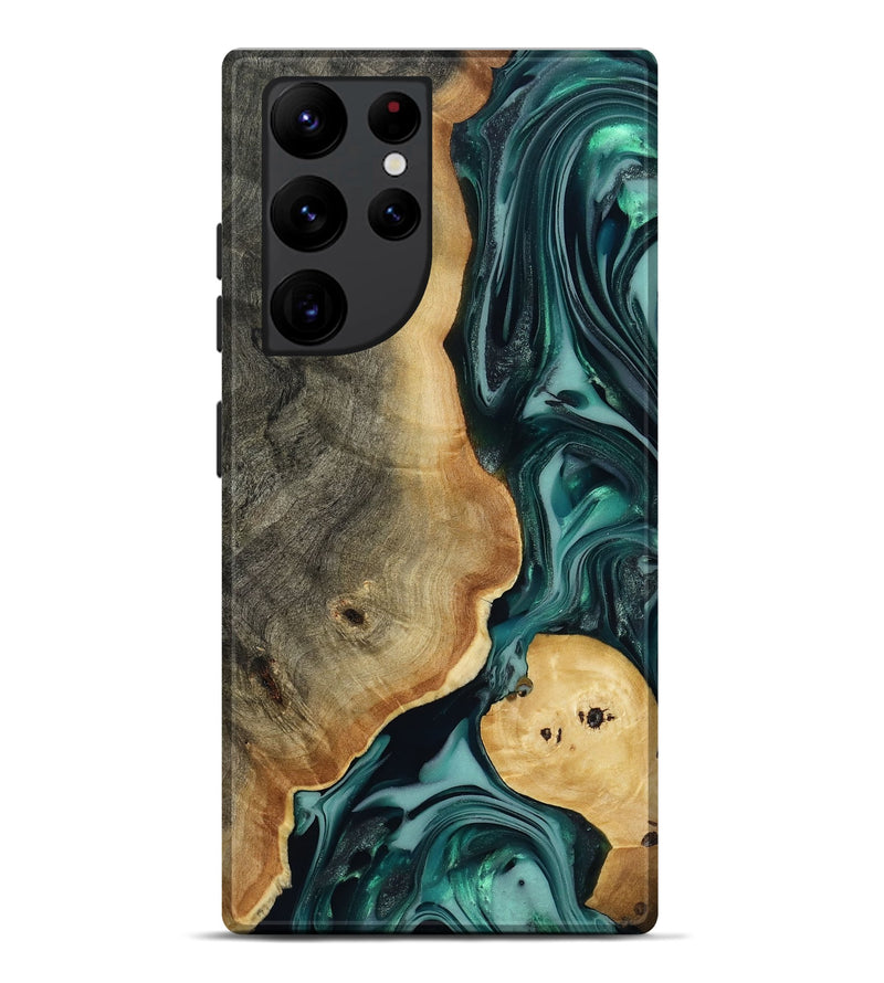 Galaxy S22 Ultra Wood Live Edge Phone Case - Eileen (Green, 817863)