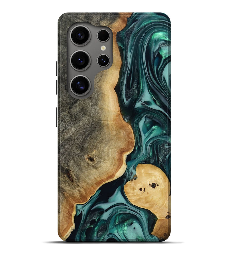 Galaxy S25 Ultra Wood Live Edge Phone Case - Eileen (Green, 817863)