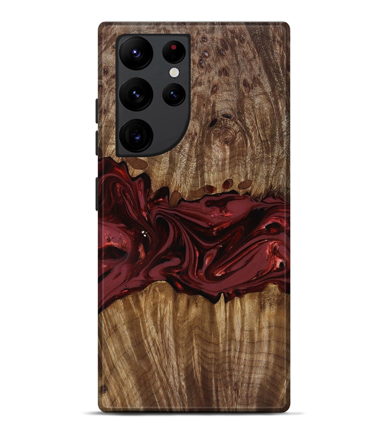 Galaxy S22 Ultra Wood Live Edge Phone Case - Tommie (Red, 817864)