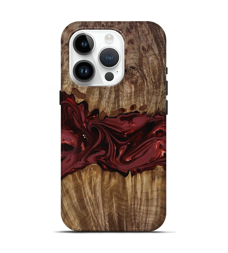 iPhone 15 Pro Wood Live Edge Phone Case - Tommie (Red, 817864)