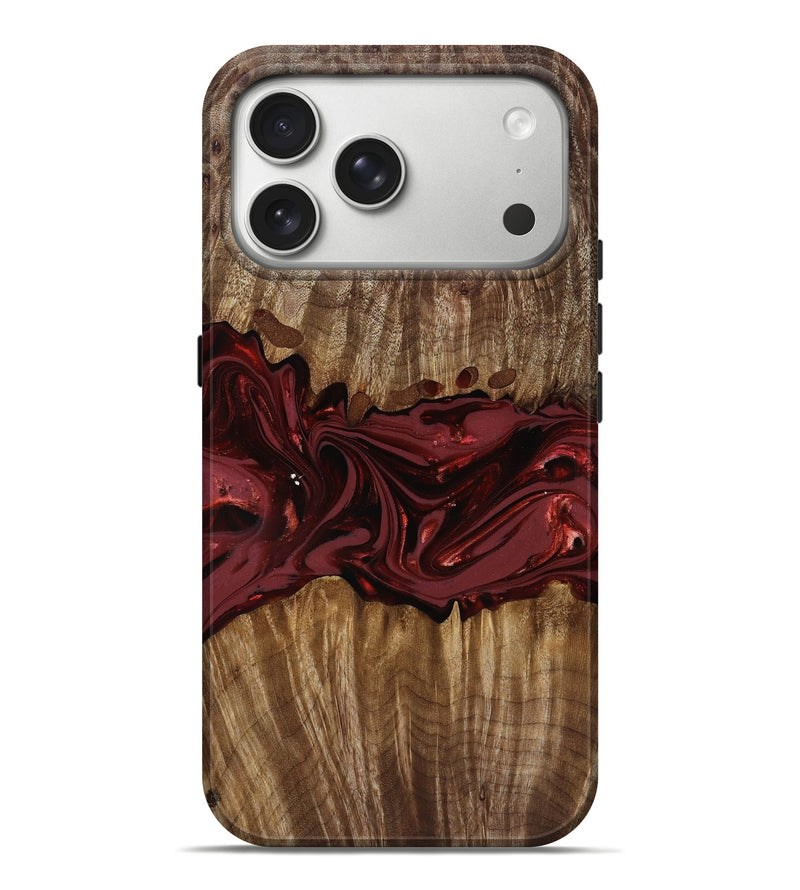 iPhone 17 Pro Max Wood Live Edge Phone Case - Tommie (Red, 817864)