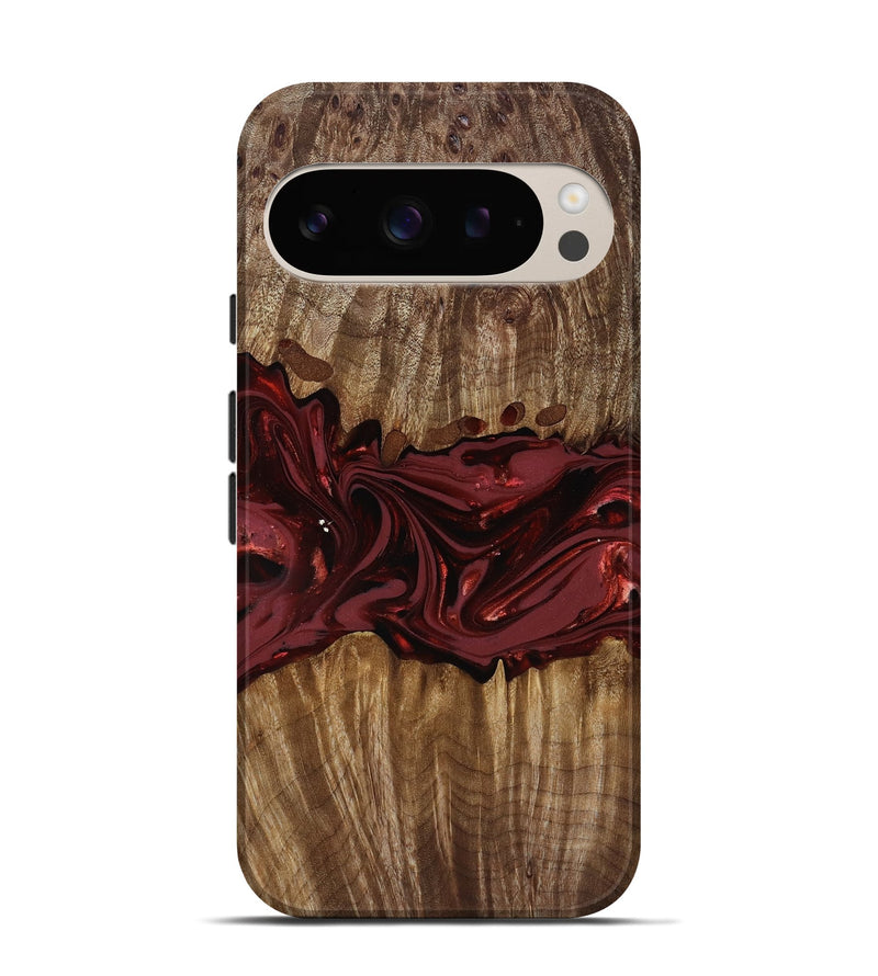 Pixel 9 Wood Live Edge Phone Case - Tommie (Red, 817864)
