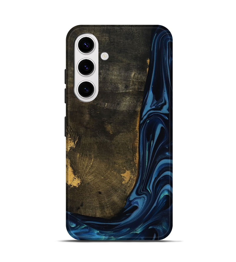 Galaxy S25 Wood Live Edge Phone Case - Lian (Blue, 817867)