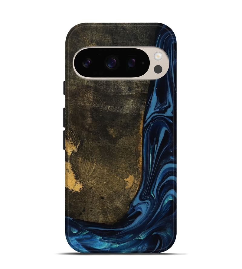 Pixel 10 Pro Wood Live Edge Phone Case - Lian (Blue, 817867)
