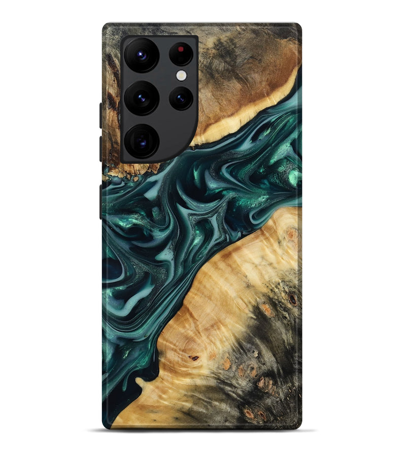 Galaxy S22 Ultra Wood Live Edge Phone Case - Gaylord (Green, 817868)