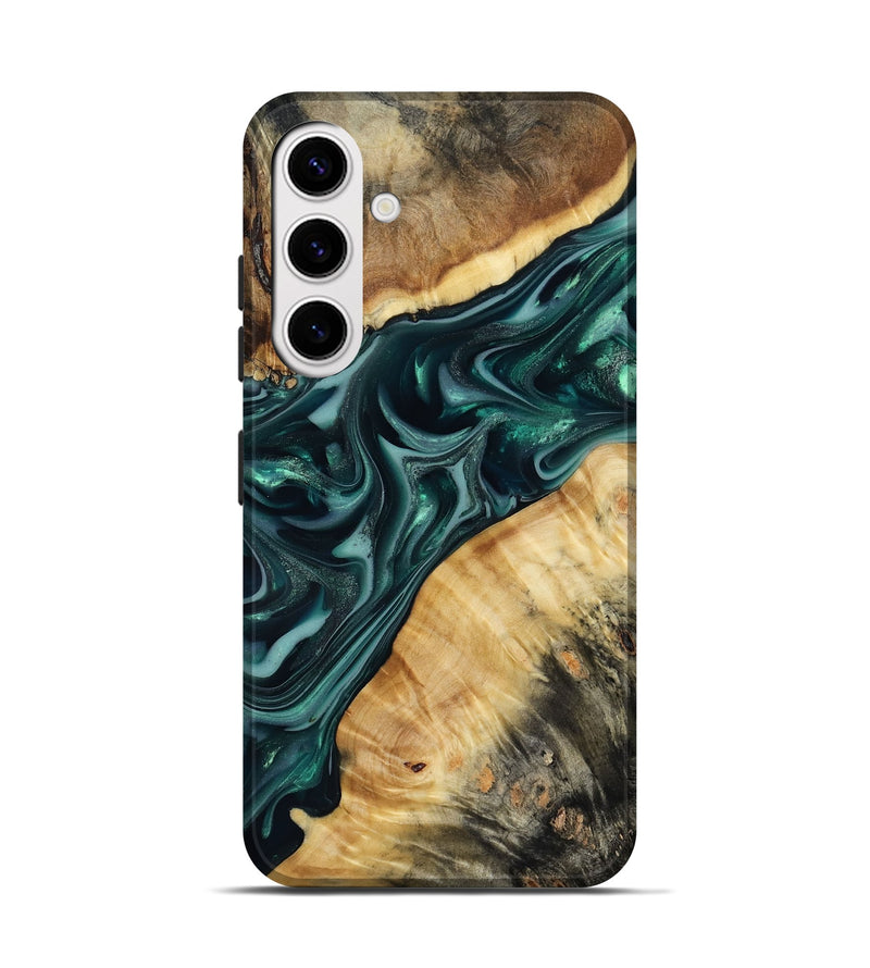 Galaxy S25 Wood Live Edge Phone Case - Gaylord (Green, 817868)