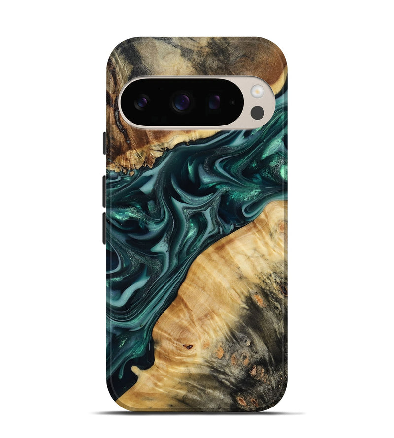 Pixel 10 Pro Wood Live Edge Phone Case - Gaylord (Green, 817868)