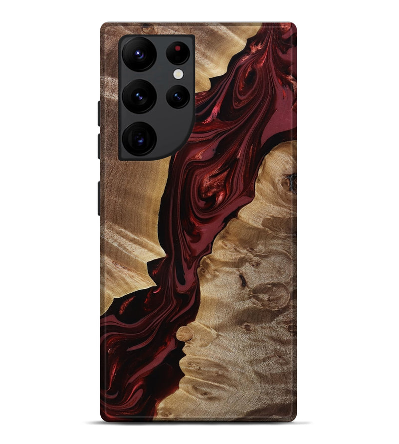 Galaxy S22 Ultra Wood Live Edge Phone Case - Ludie (Red, 817871)