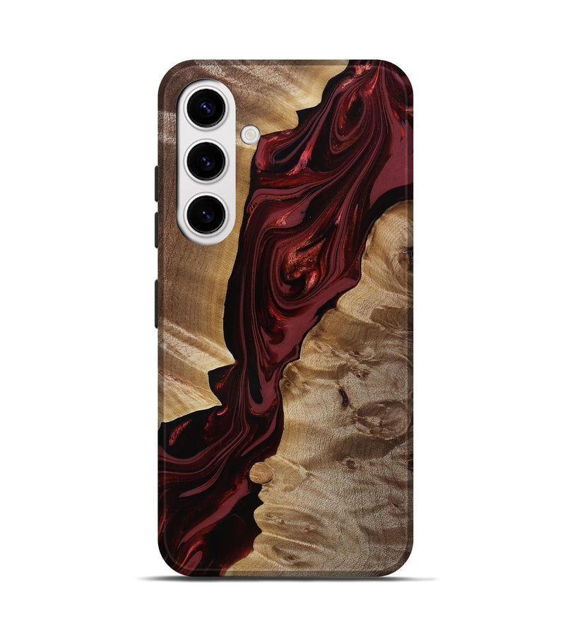 Galaxy S25 Wood Live Edge Phone Case - Ludie (Red, 817871)