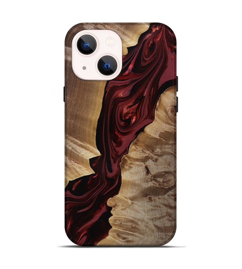iPhone 14 Wood Live Edge Phone Case - Ludie (Red, 817871)