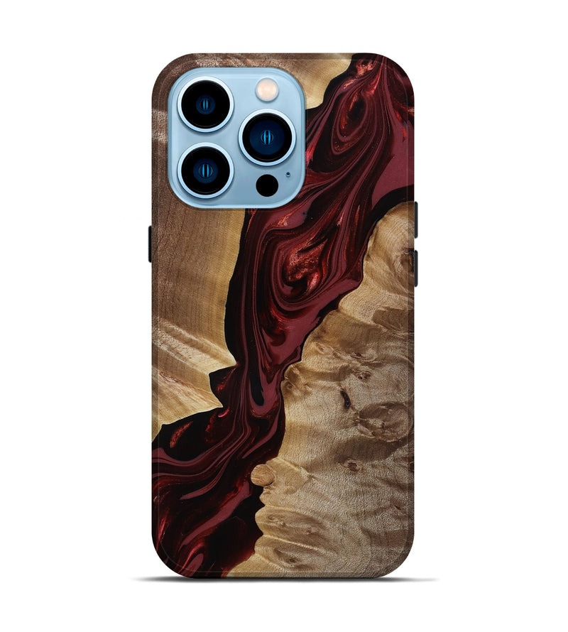 iPhone 14 Pro Wood Live Edge Phone Case - Ludie (Red, 817871)