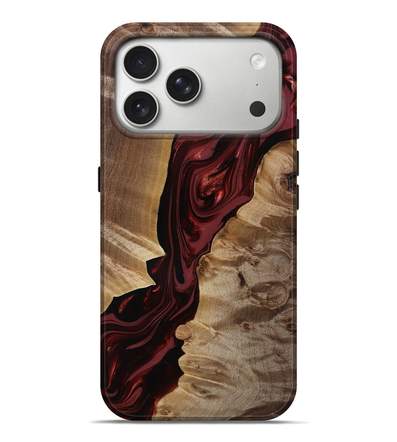 iPhone 17 Pro Max Wood Live Edge Phone Case - Ludie (Red, 817871)