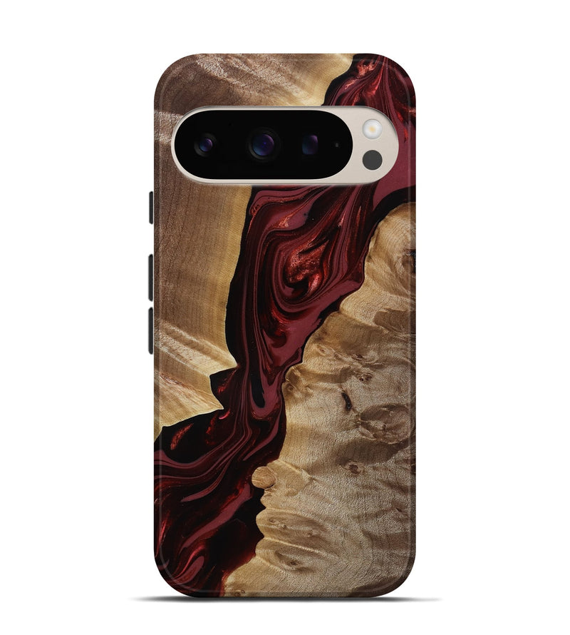 Pixel 9 Wood Live Edge Phone Case - Ludie (Red, 817871)