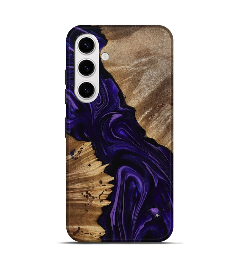 Galaxy S25 Wood Live Edge Phone Case - Nevaeh (Purple, 817876)