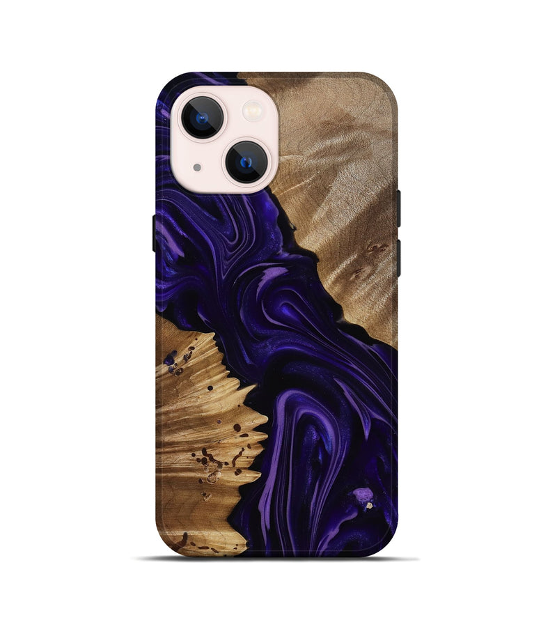 iPhone 13 mini Wood Live Edge Phone Case - Nevaeh (Purple, 817876)