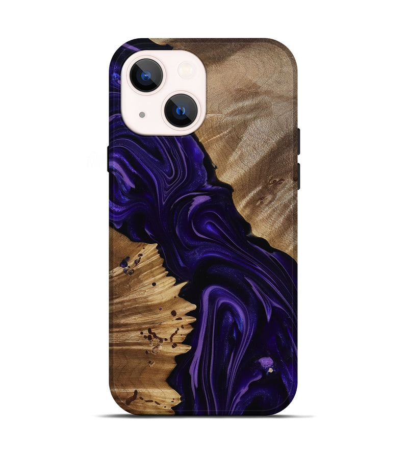 iPhone 14 Wood Live Edge Phone Case - Nevaeh (Purple, 817876)