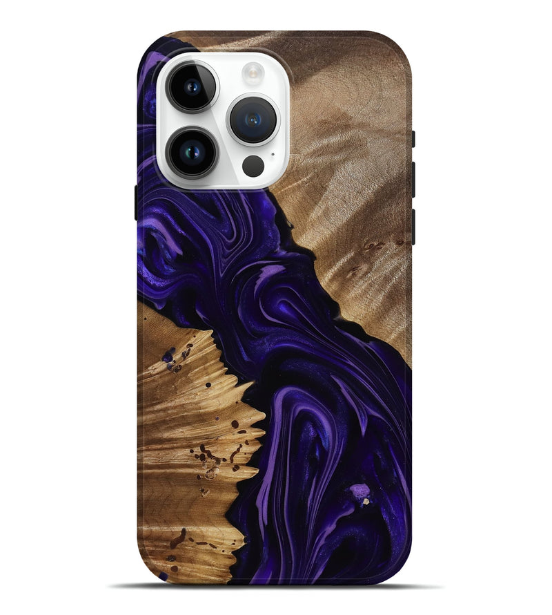 iPhone 15 Pro Max Wood Live Edge Phone Case - Nevaeh (Purple, 817876)