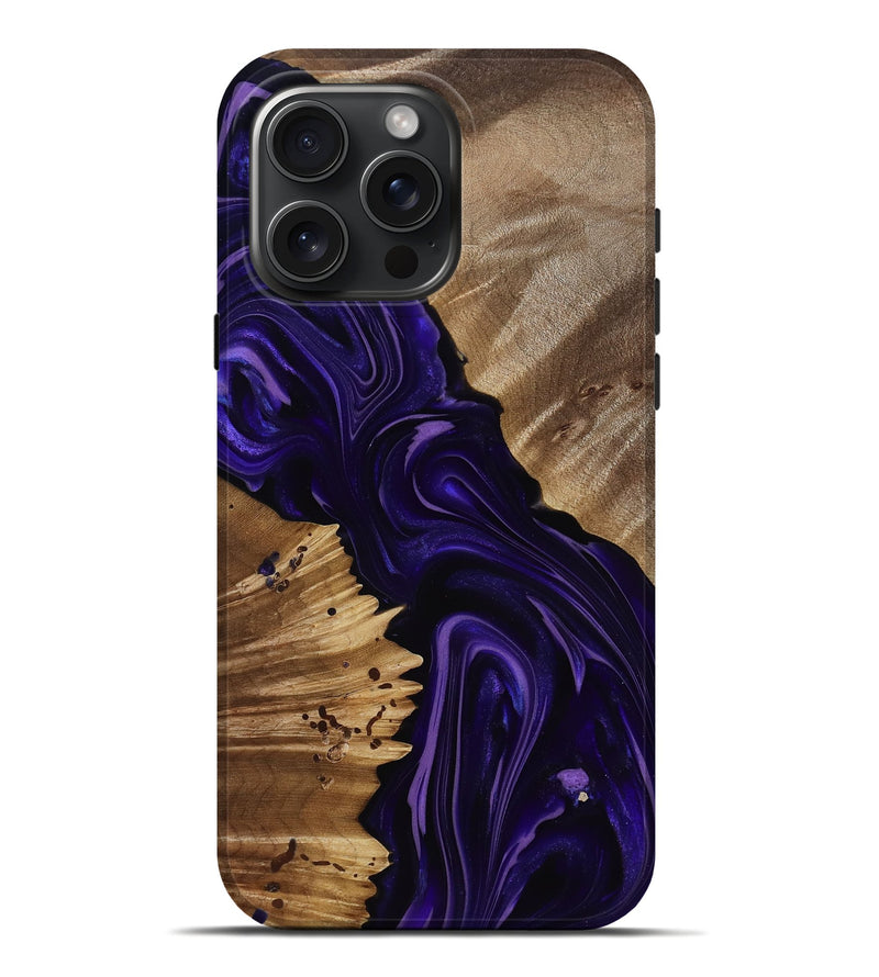 iPhone 16 Pro Max Wood Live Edge Phone Case - Nevaeh (Purple, 817876)