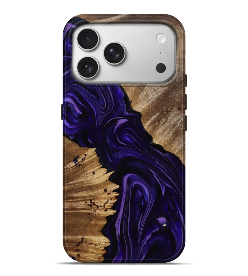 iPhone 17 Pro Max Wood Live Edge Phone Case - Nevaeh (Purple, 817876)