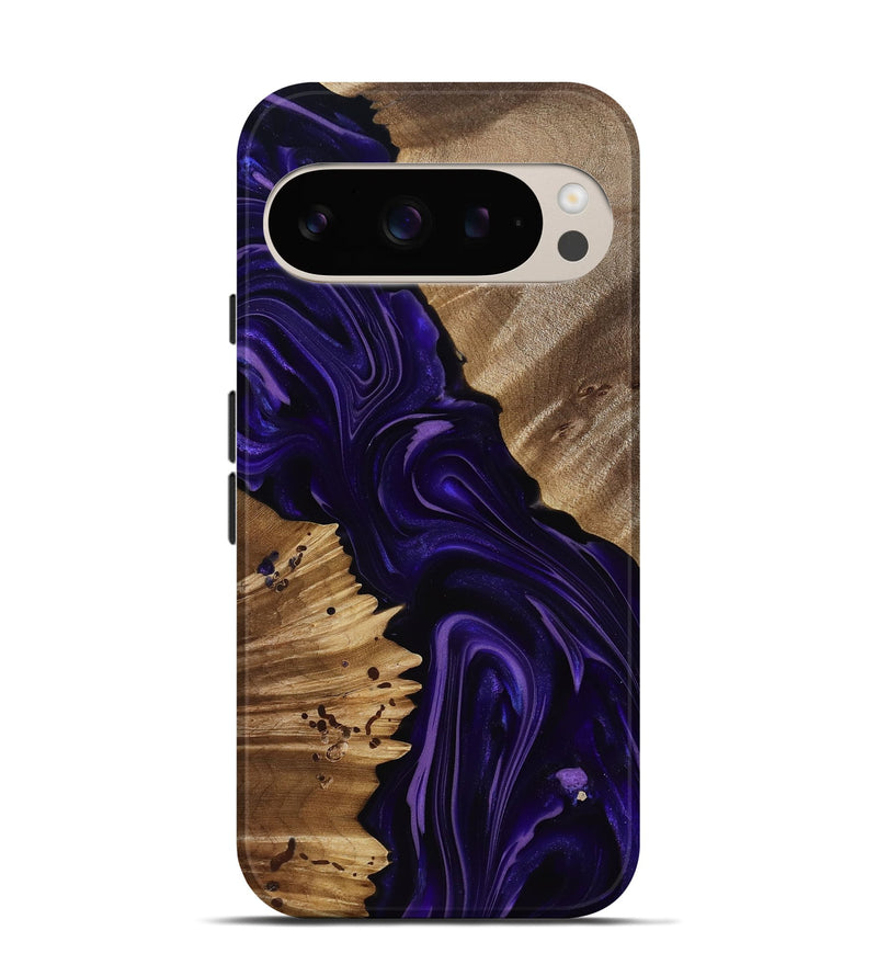 Pixel 9 Pro Wood Live Edge Phone Case - Nevaeh (Purple, 817876)