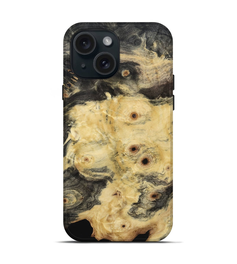 iPhone 15 Wood Live Edge Phone Case - Candida (Wood Burl, 817877)