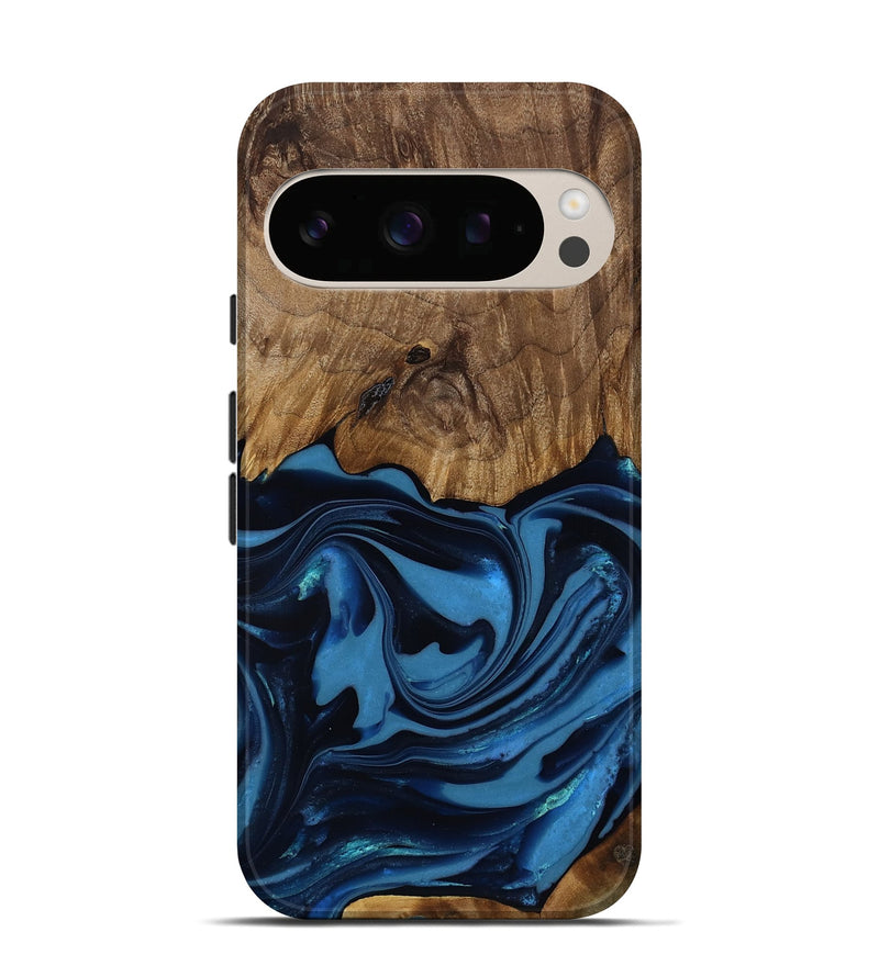 Pixel 10 Pro Wood Live Edge Phone Case - Bryn (Blue, 817879)