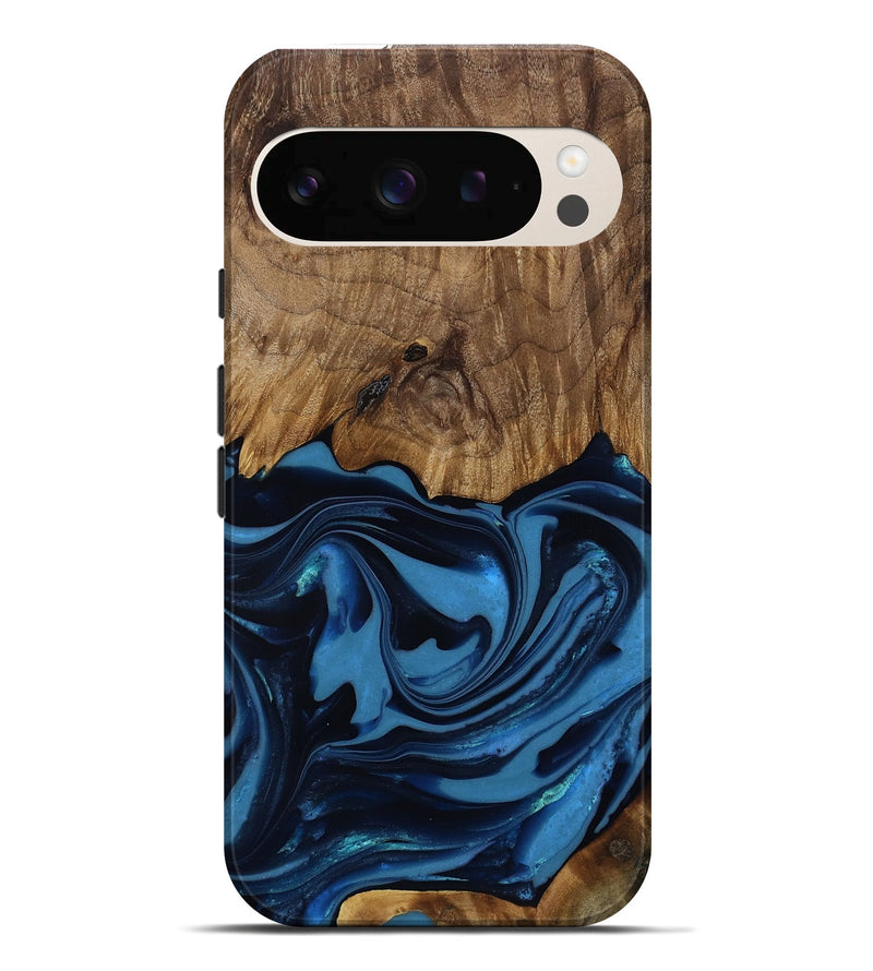 Pixel 10 Pro XL Wood Live Edge Phone Case - Bryn (Blue, 817879)