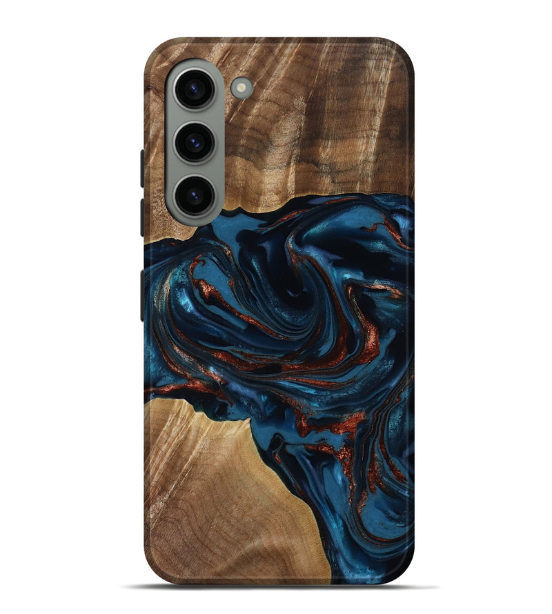Galaxy S23 Plus Wood Live Edge Phone Case - Nolan (Teal & Gold, 817882)
