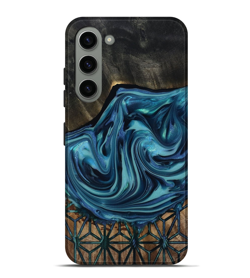 Galaxy S23 Plus Wood Live Edge Phone Case - Hosea (Blue, 817887)