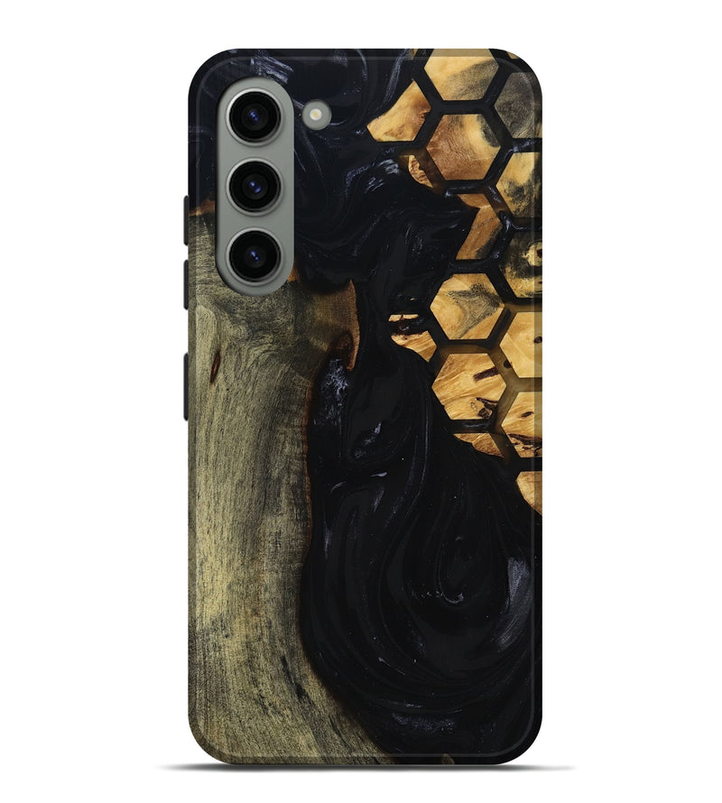 Galaxy S23 Plus Wood Live Edge Phone Case - Shasta (Black & White, 817888)
