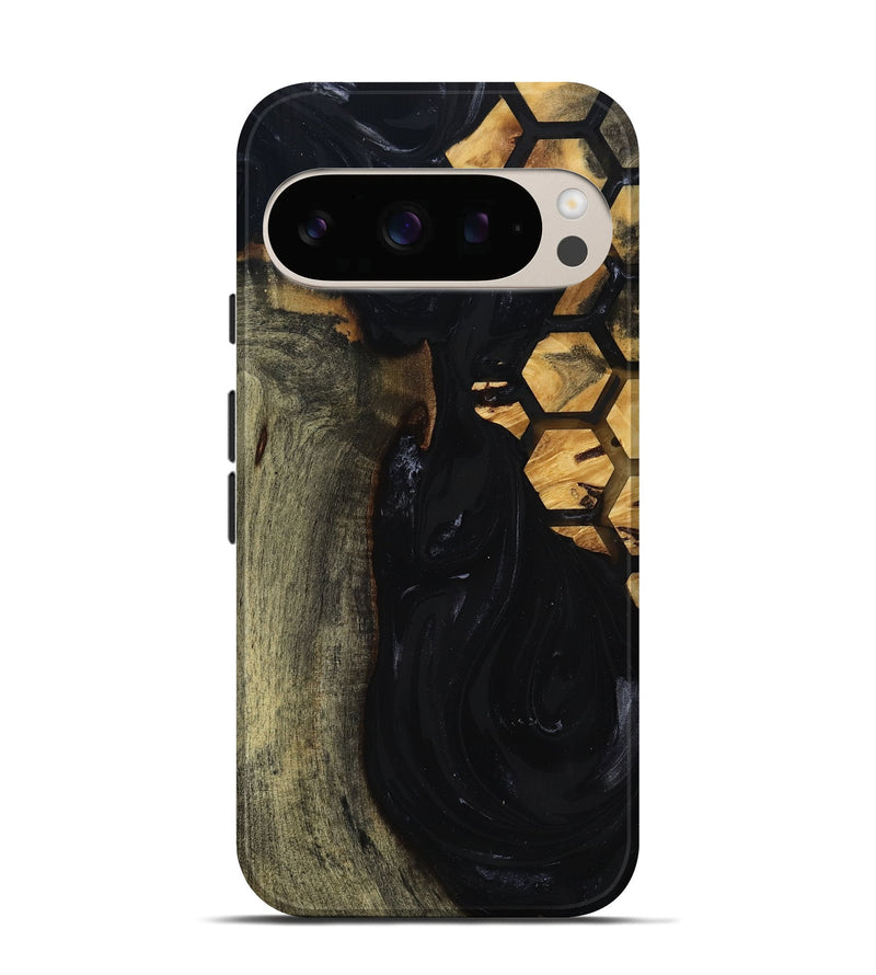 Pixel 10 Pro Wood Live Edge Phone Case - Shasta (Black & White, 817888)