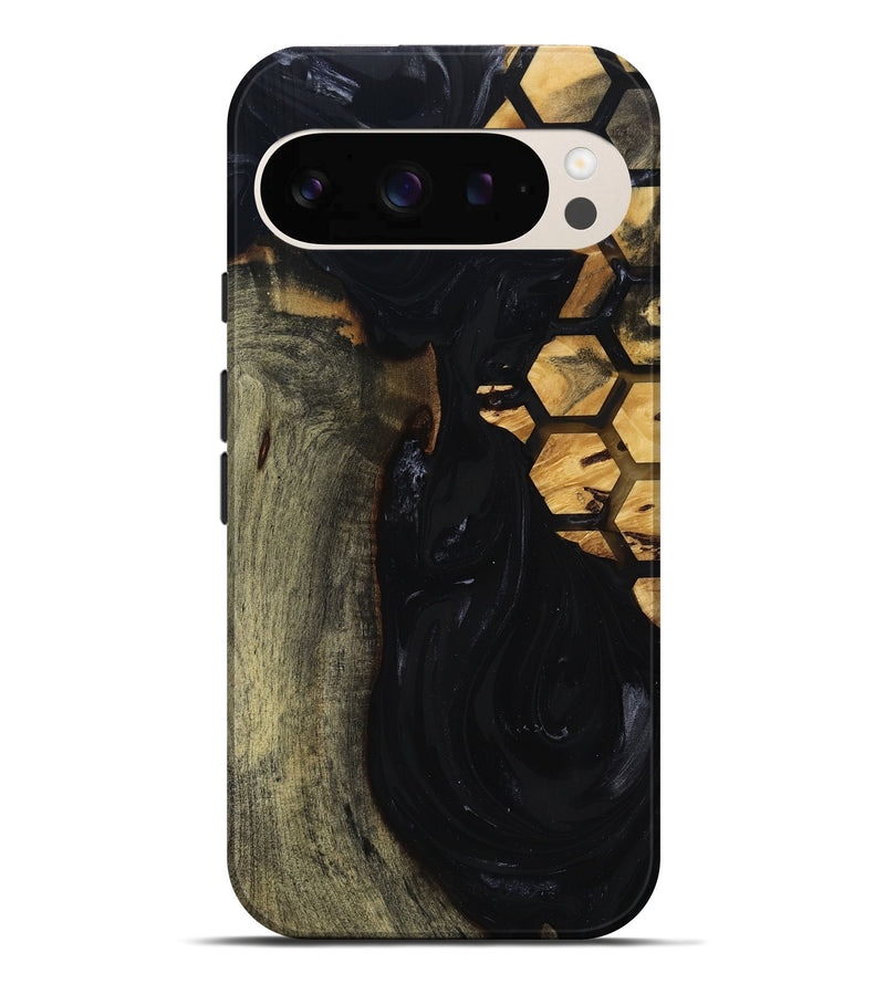 Pixel 10 Pro XL Wood Live Edge Phone Case - Shasta (Black & White, 817888)