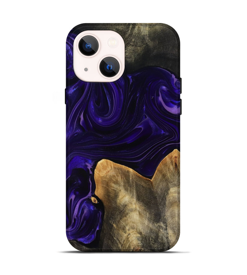 iPhone 14 Wood Live Edge Phone Case - Rosia (Purple, 817889)