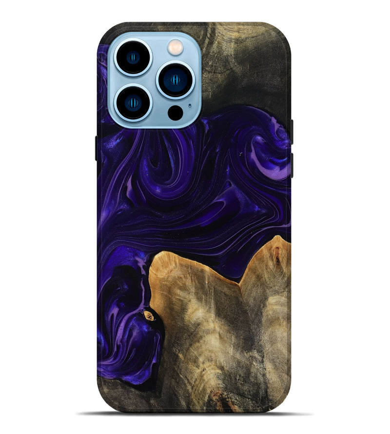 iPhone 14 Pro Max Wood Live Edge Phone Case - Rosia (Purple, 817889)