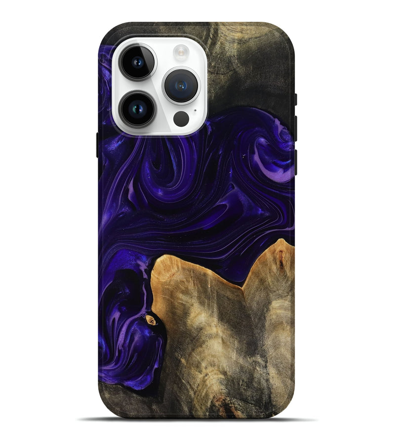 iPhone 15 Pro Max Wood Live Edge Phone Case - Rosia (Purple, 817889)
