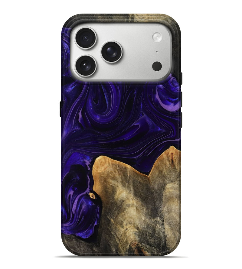 iPhone 17 Pro Max Wood Live Edge Phone Case - Rosia (Purple, 817889)