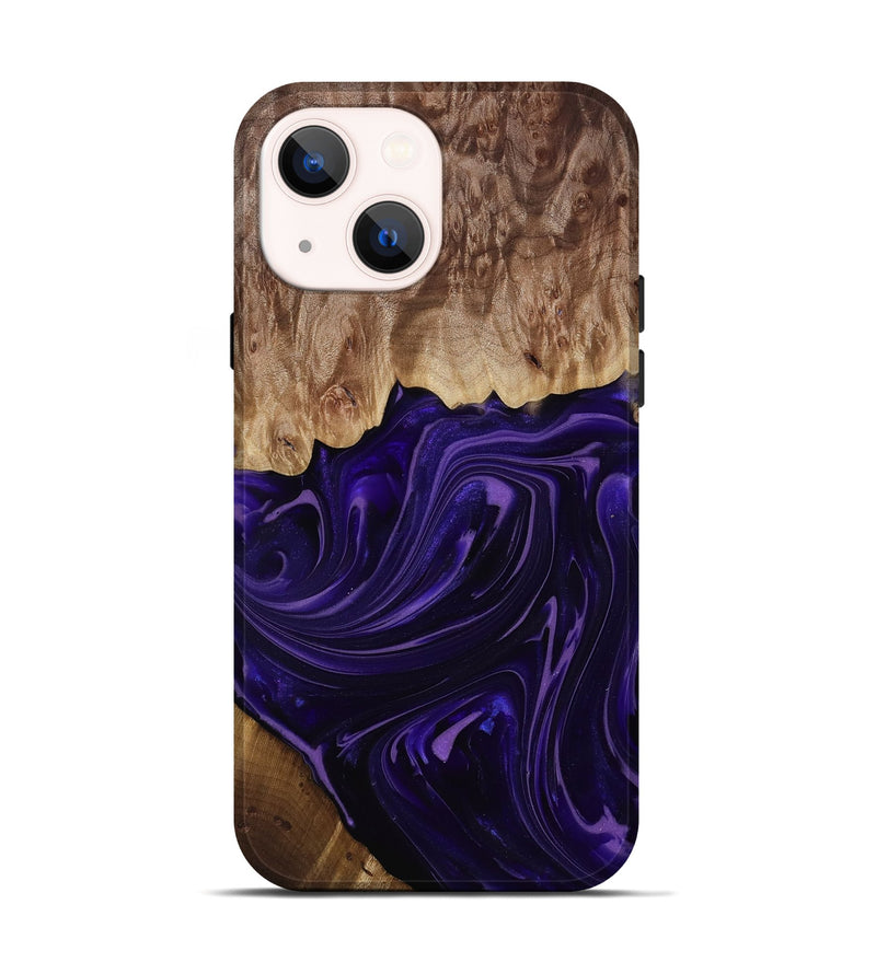 iPhone 14 Wood Live Edge Phone Case - Madyson (Purple, 817890)