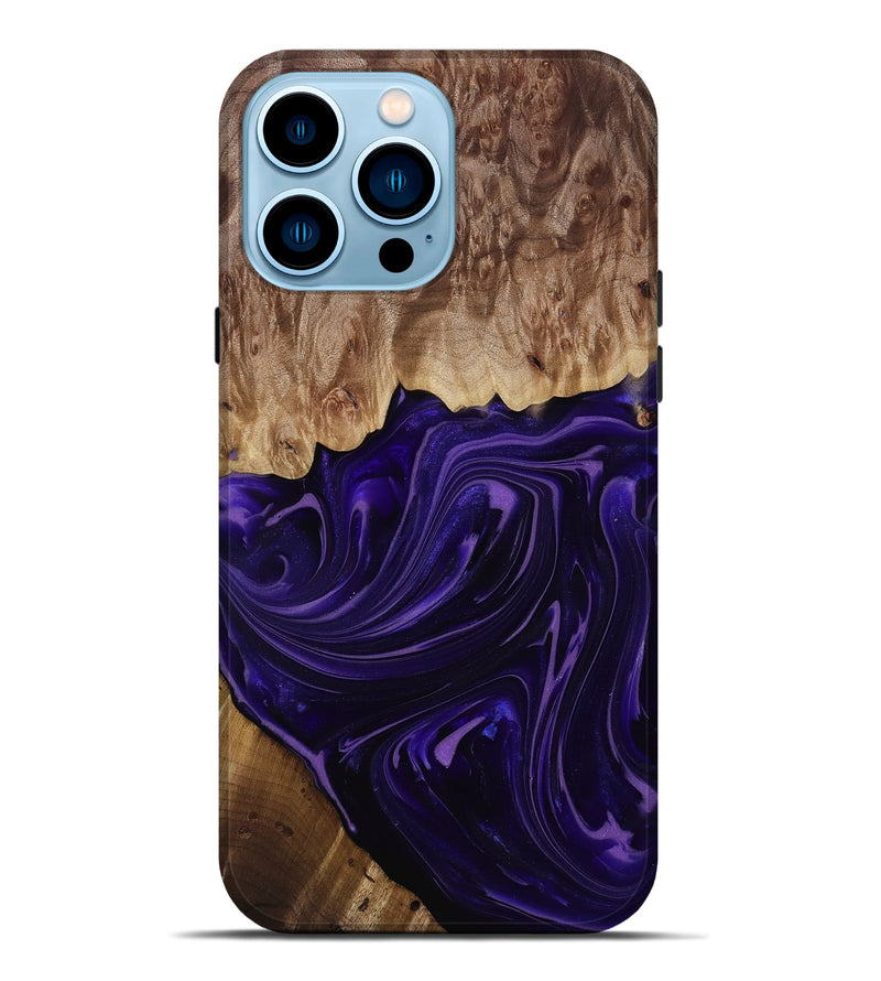 iPhone 14 Pro Max Wood Live Edge Phone Case - Madyson (Purple, 817890)