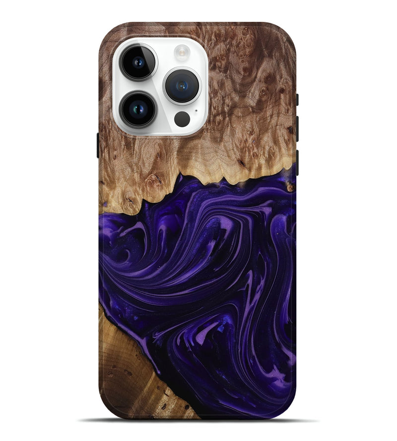 iPhone 15 Pro Max Wood Live Edge Phone Case - Madyson (Purple, 817890)