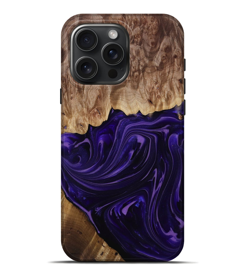 iPhone 16 Pro Max Wood Live Edge Phone Case - Madyson (Purple, 817890)