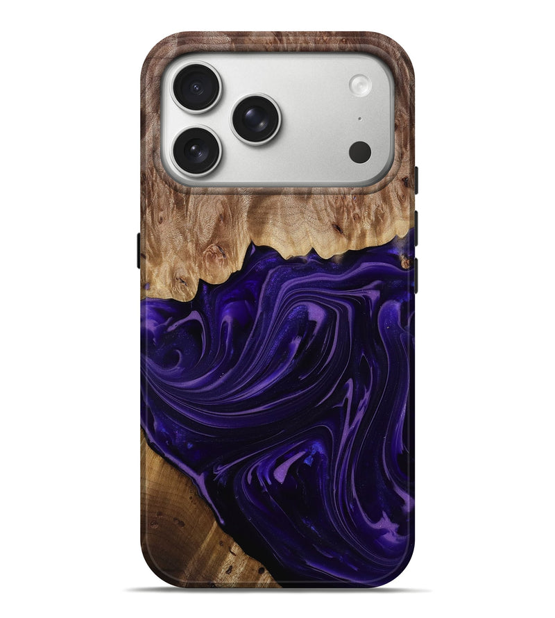 iPhone 17 Pro Max Wood Live Edge Phone Case - Madyson (Purple, 817890)