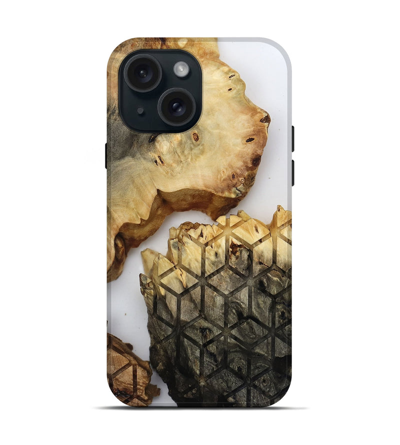 iPhone 15 Wood Live Edge Phone Case - Lyda (Clear, 817895)