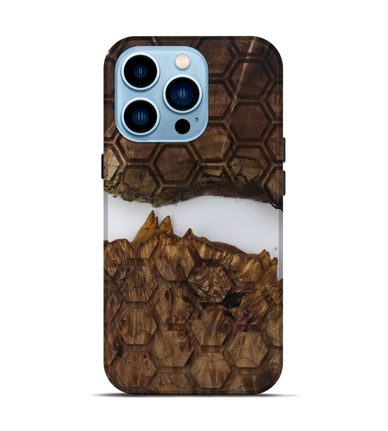 iPhone 14 Pro Wood Live Edge Phone Case - Arsenio (Clear, 817899)