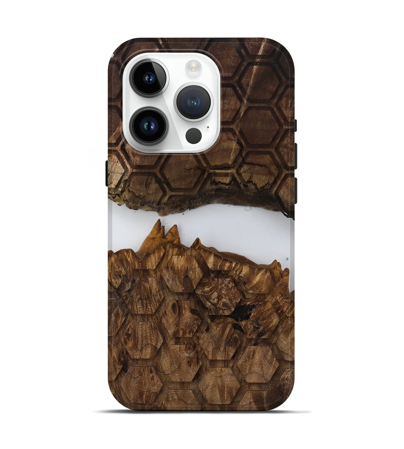 iPhone 15 Pro Wood Live Edge Phone Case - Arsenio (Clear, 817899)