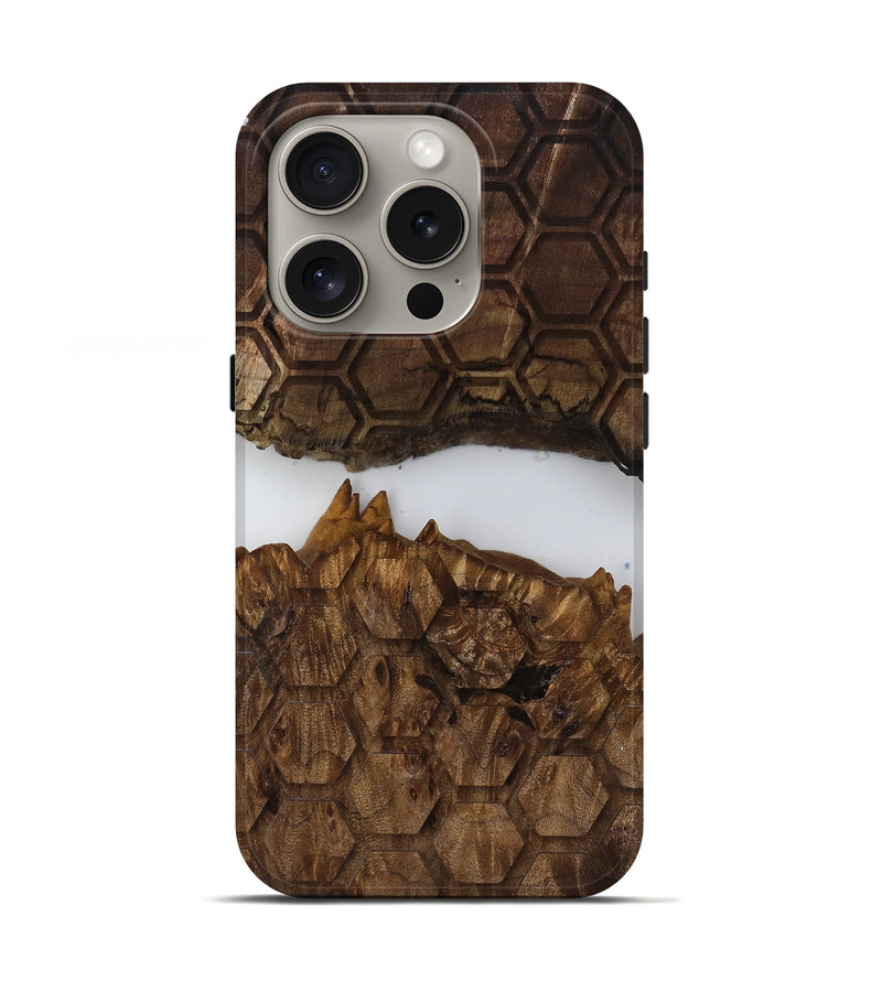 iPhone 16 Pro Wood Live Edge Phone Case - Arsenio (Clear, 817899)