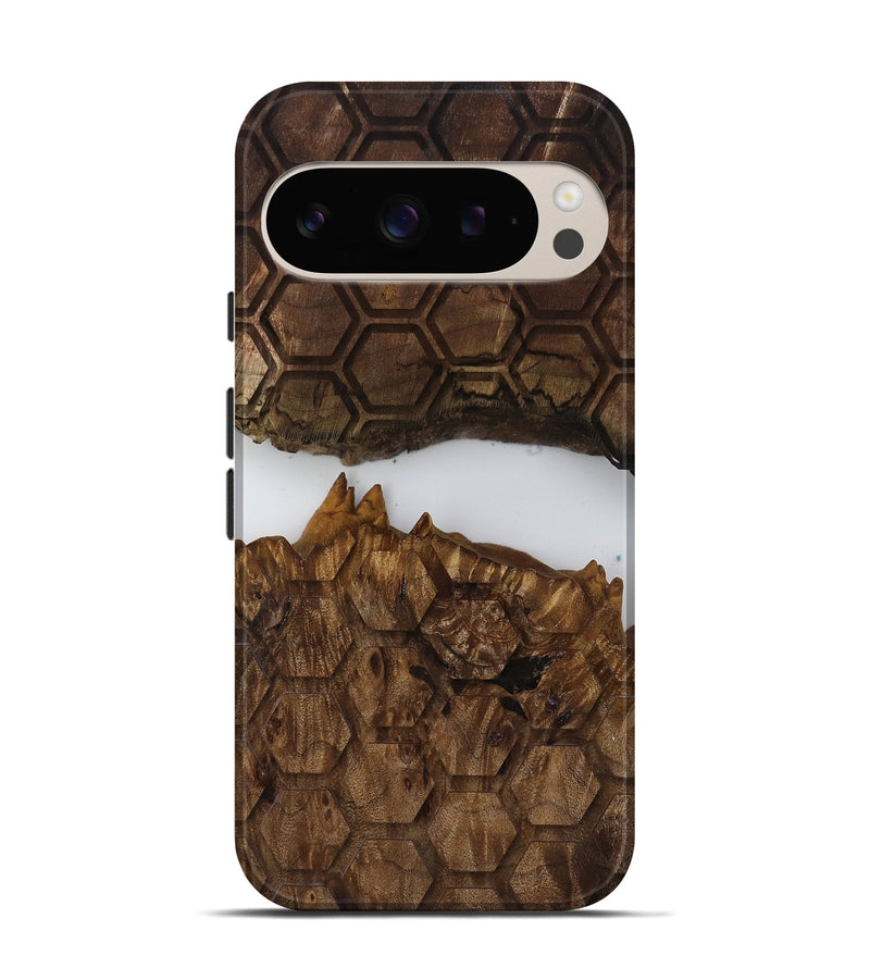 Pixel 9 Pro Wood Live Edge Phone Case - Arsenio (Clear, 817899)