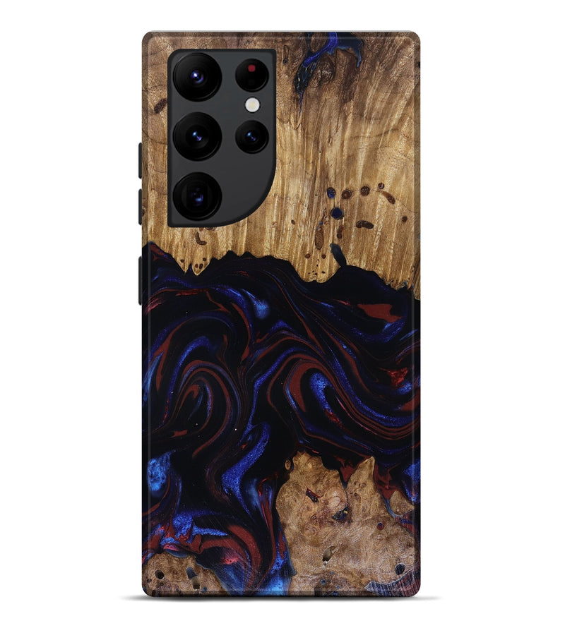Galaxy S22 Ultra Wood Live Edge Phone Case - Frances (Red, 817905)
