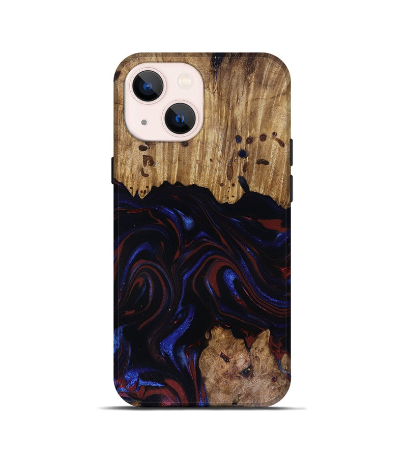 iPhone 13 mini Wood Live Edge Phone Case - Frances (Red, 817905)